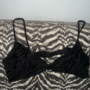 Black tiger stripe bra top